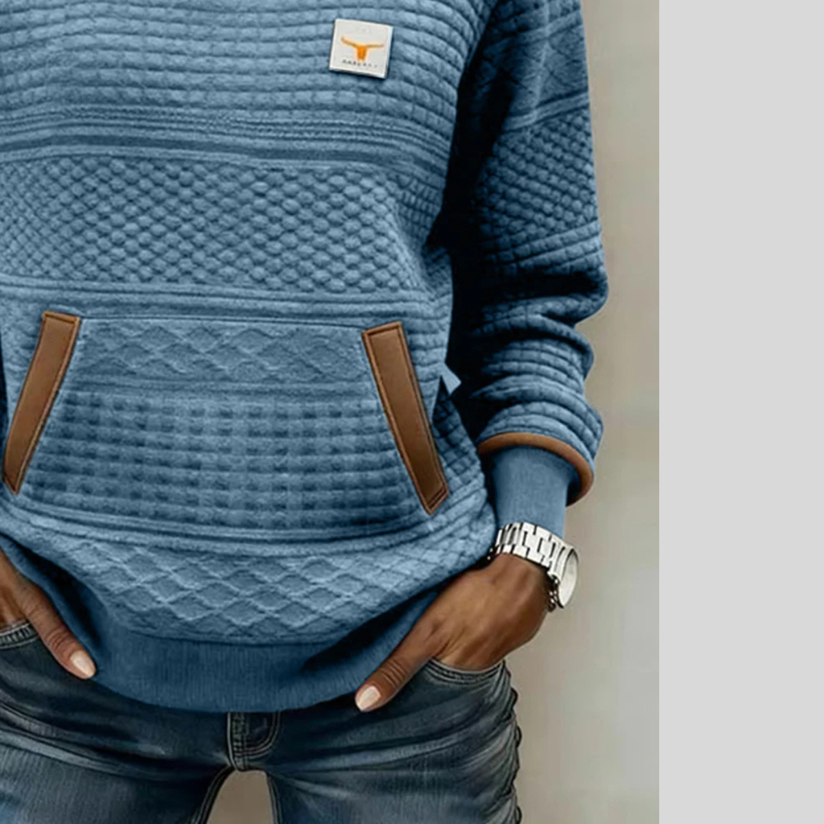 Orsolya | Crew Neck Colorblock Sweatshirt