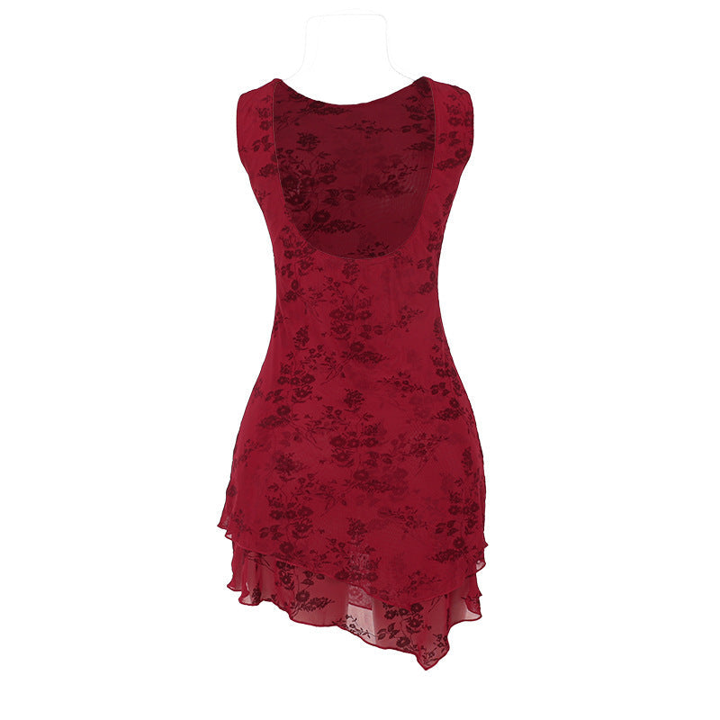 Beverly Mini Dress-Maroon