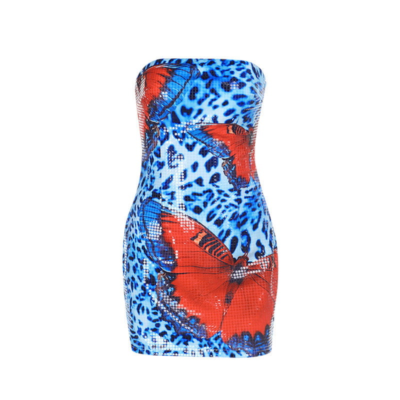 Carlini Mini Dress Blue