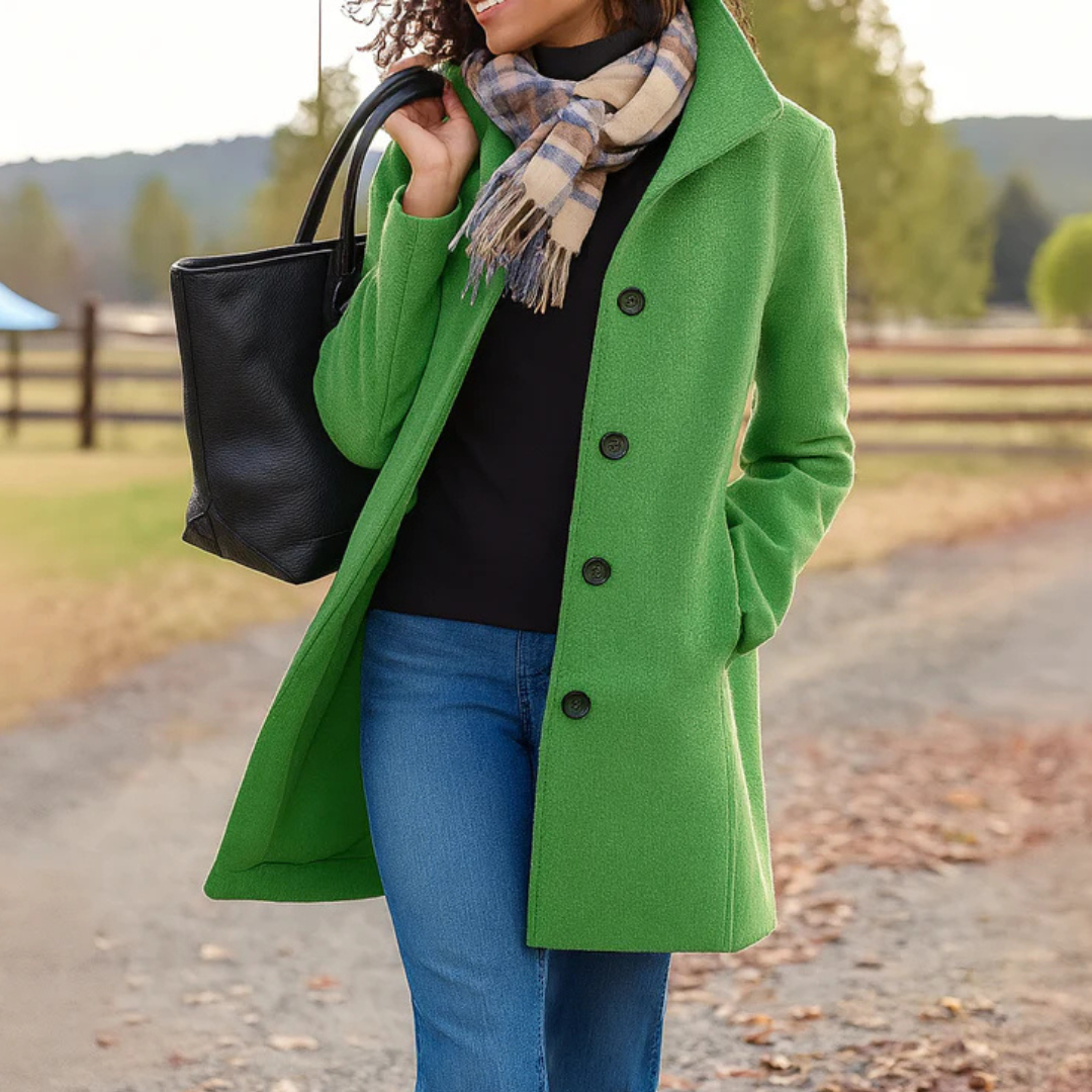 Lapel Collar Button Front Longline Coat