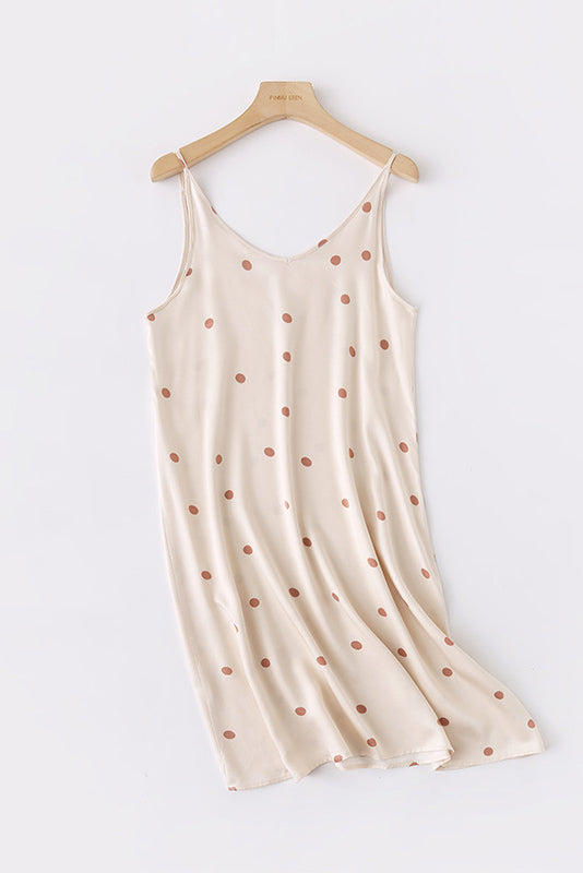 María Boutique Fernanda Printed Camisole Dress with Crossed Straps At the Back Premium Wardrobe Essential