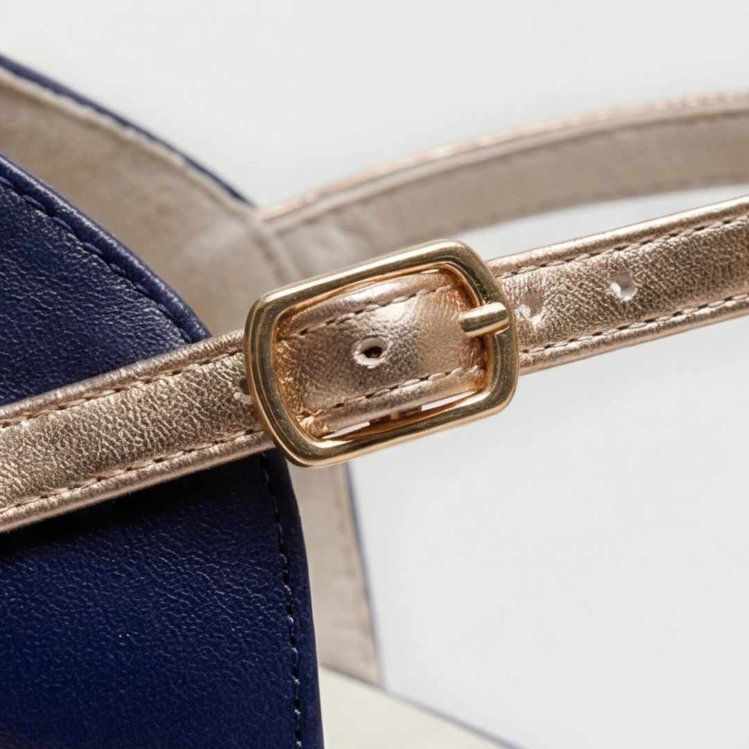 T Strap Cap Toe Buckle Kitten Heel Pumps