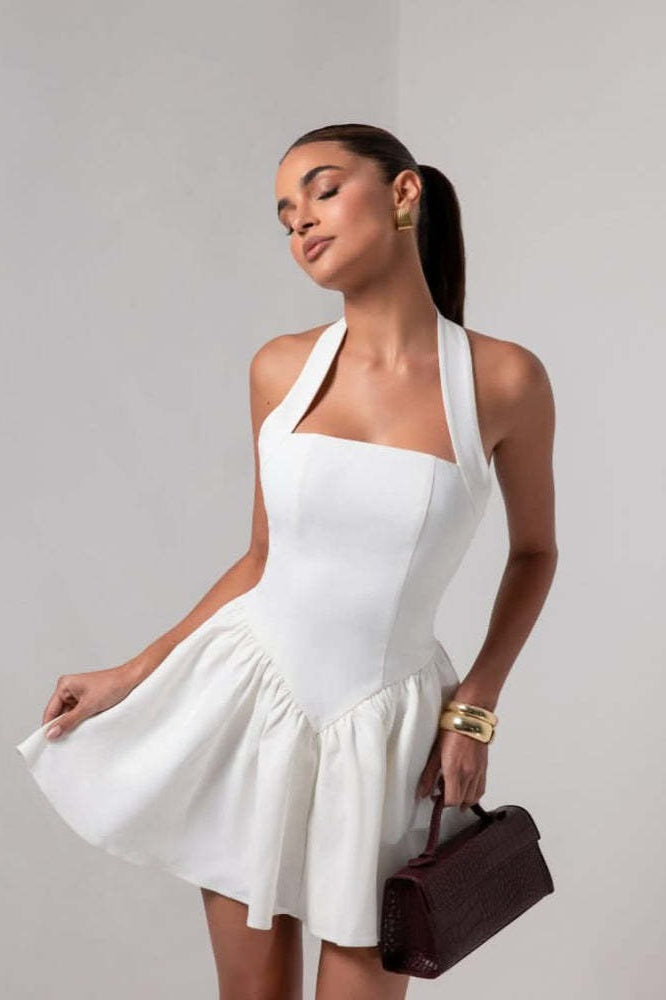LowBack Ruffle Mini Party Dress