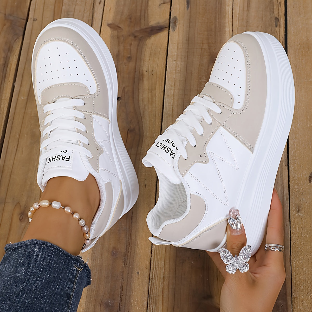 Lace Up Chunky Platform Low Top Sneakers