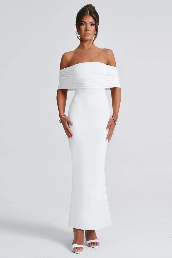 Off-the-Shoulder Ruched Dress