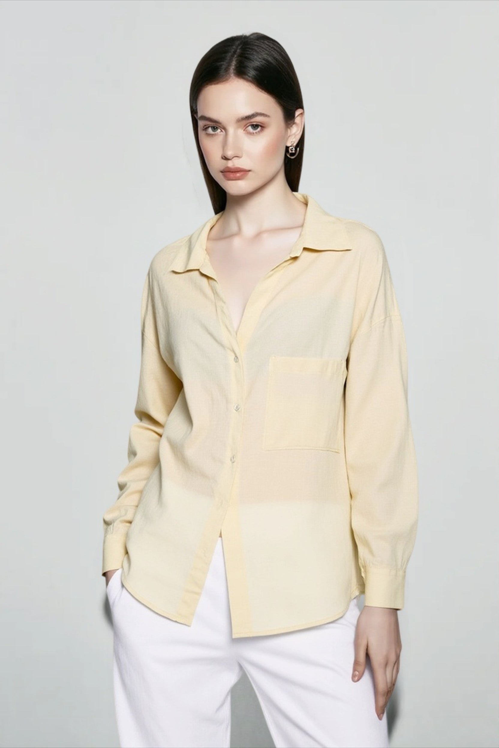 Pure Linen Relaxed Blouse