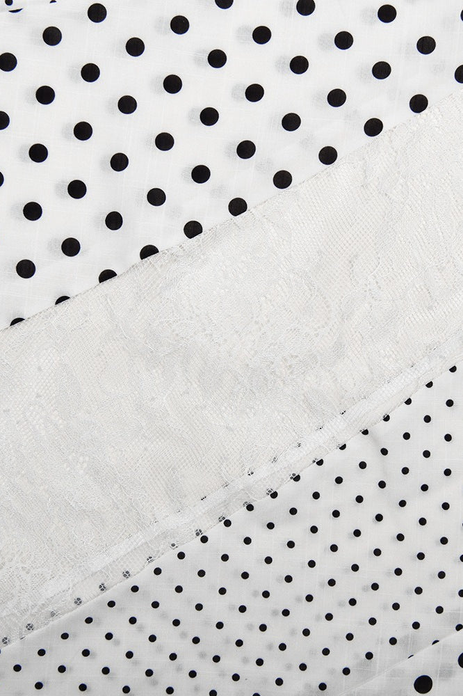 Sheer Polka Dot Asymmetrical Skirt