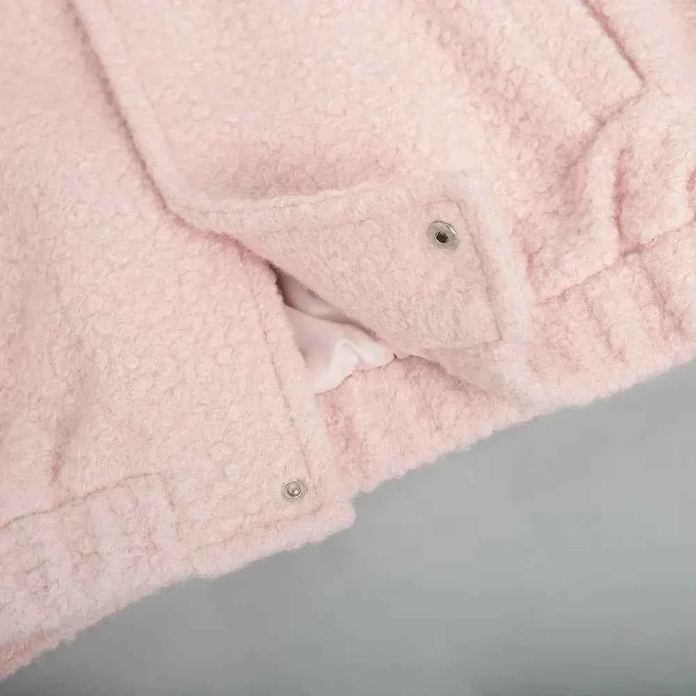 Teddy Fleece Stand Collar Oversized Drop Shoulder Jacket 8