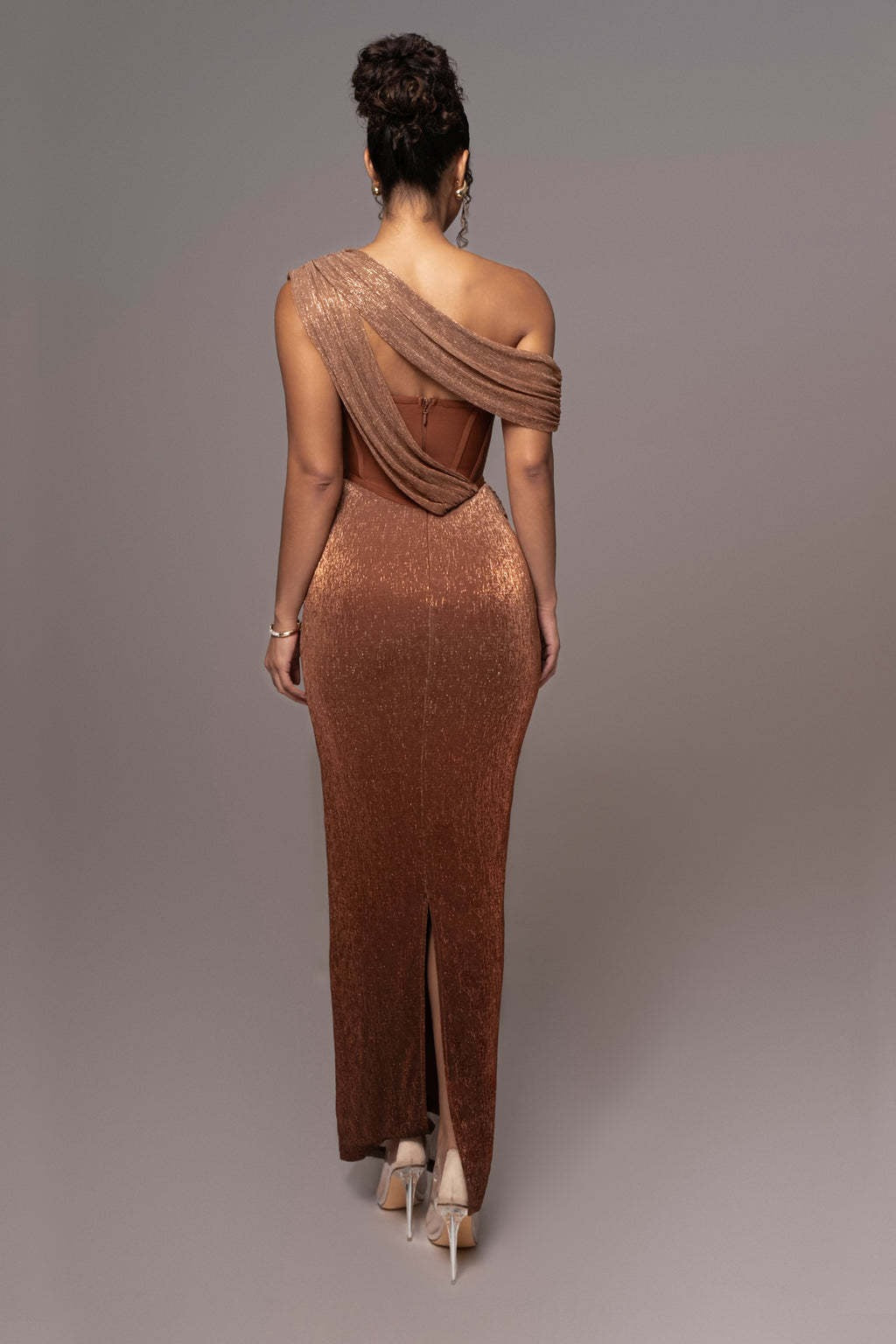 Off Shoulder Corset Cut Out Ruched Mermaid Gown
