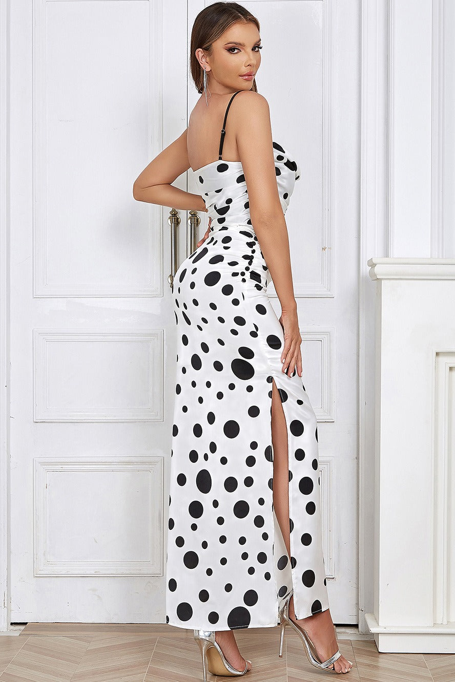 Polka Edition Dot Pleated Cami Maxi Dress