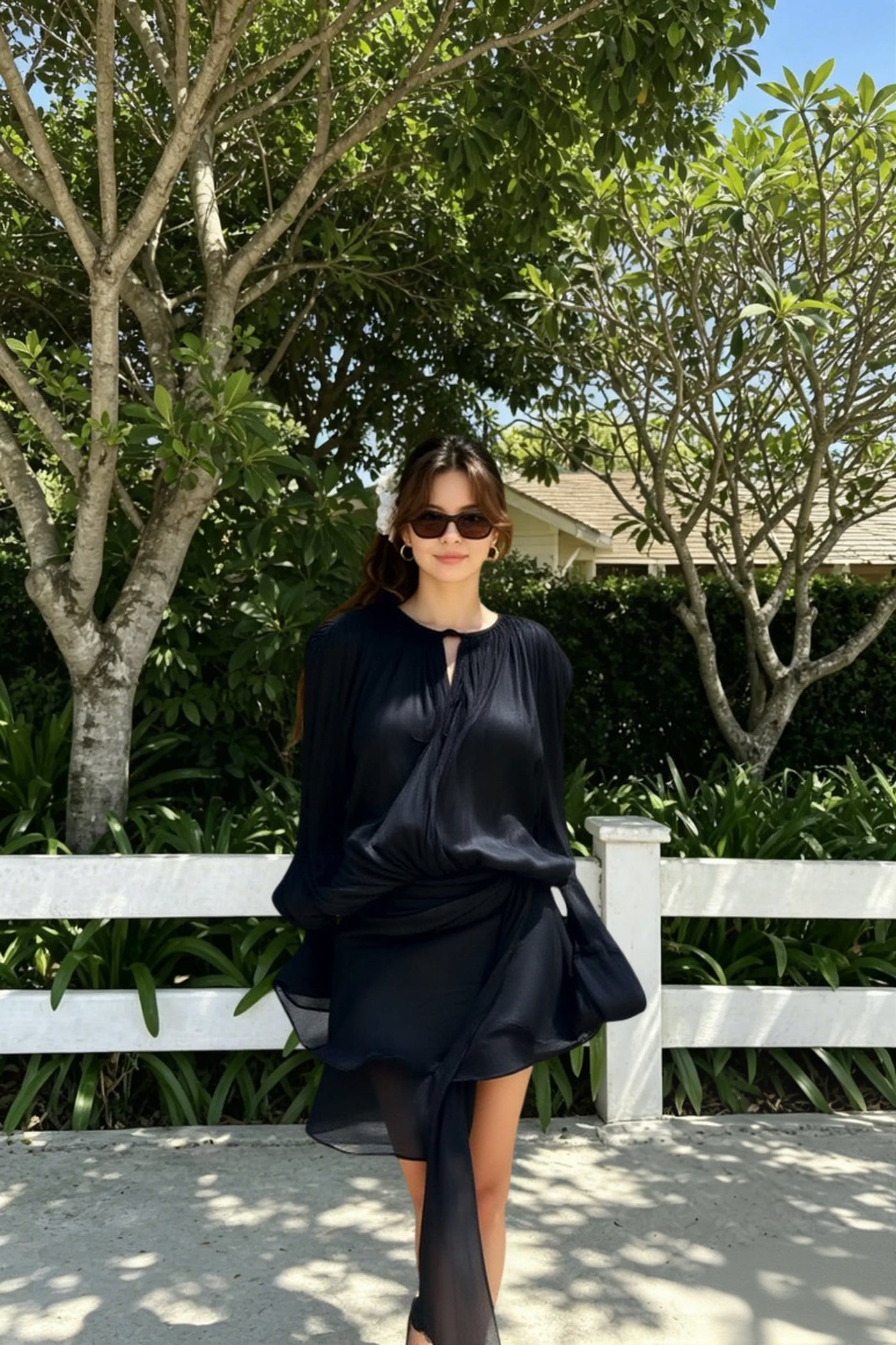 Ruffled Full Sleeve Mini Dress