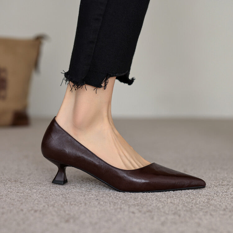 Pointed Toe Kitten Heel Pumps