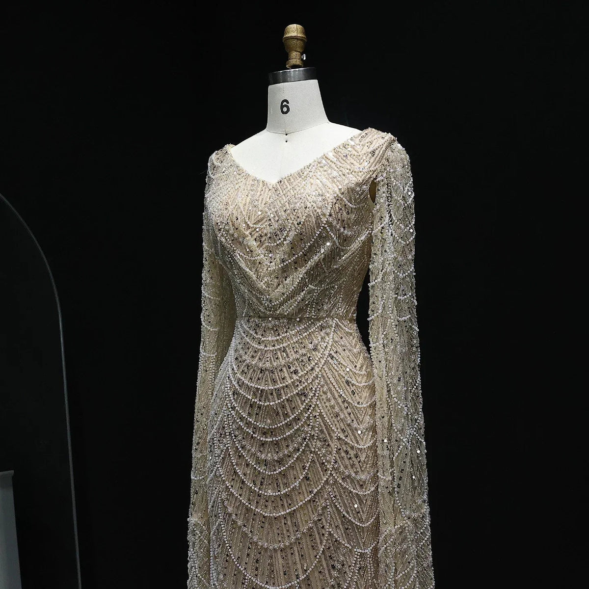 White Feather Mermaid Evening Dresses Cape Sleeves - View 8