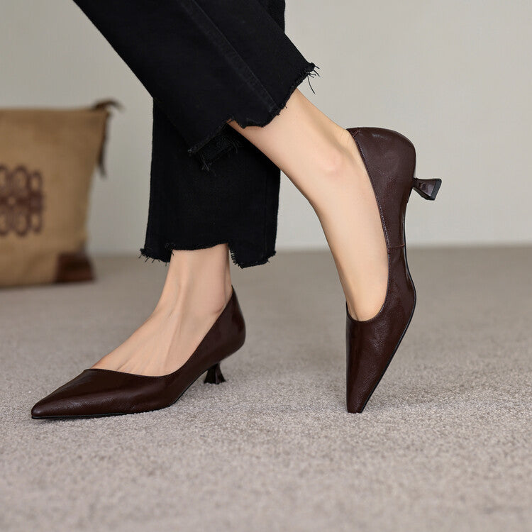 Pointed Toe Kitten Heel Pumps