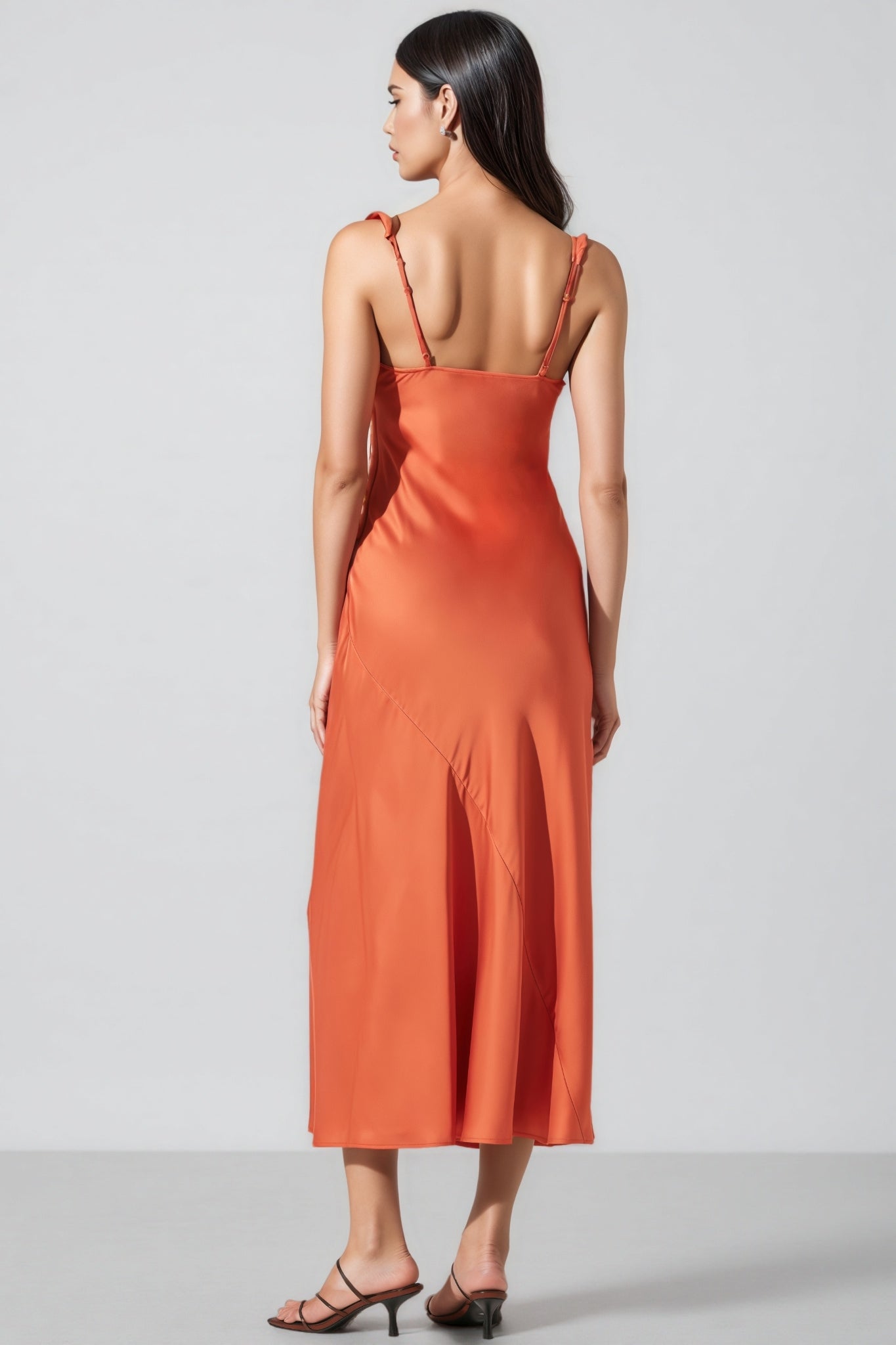 Thornet Satin Ruffle Midi Dress - View 3