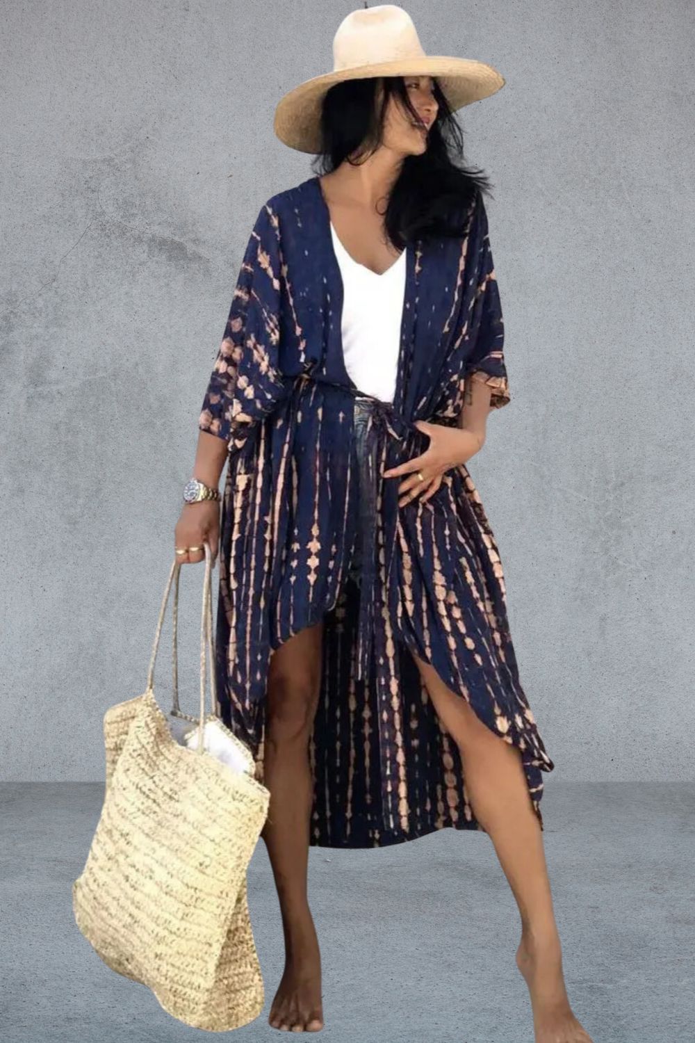 Ivette Statement Airy Striped Beach Dress Designer Edit