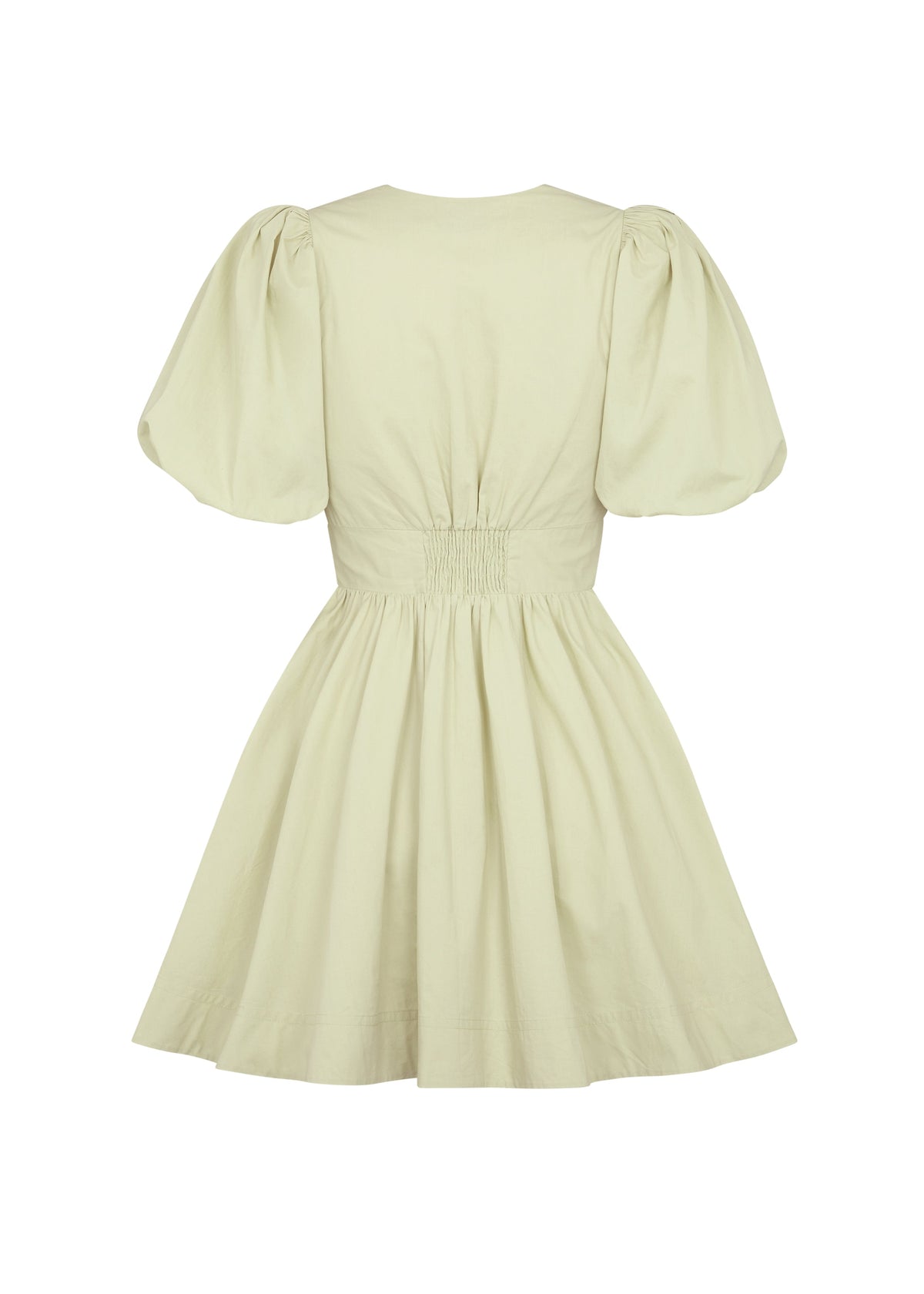 Deep V-Neck Puff Sleeve Bow Front Cut Out Mini Dress 3