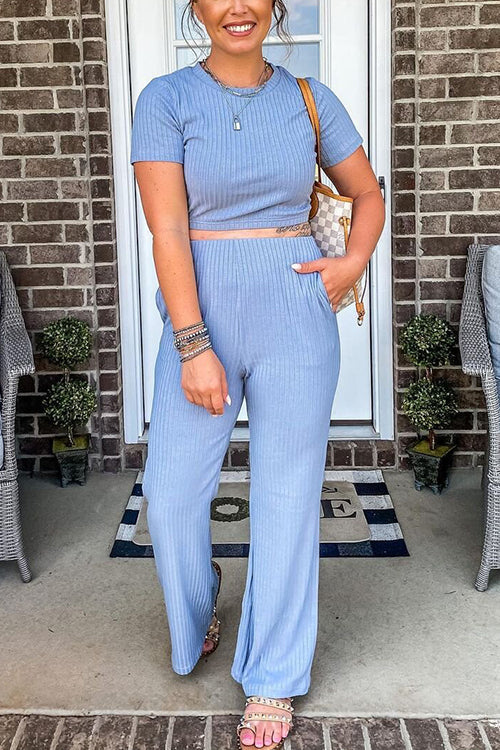 Knot Short Sleeve Pants Set