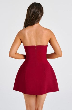 Strapless Corset Fit and Flare Mini Dress