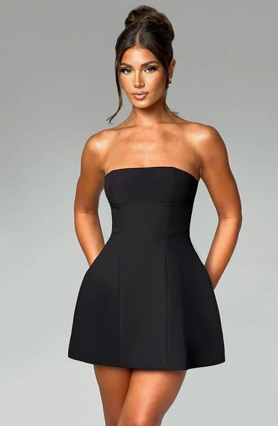 Strapless Corset Fit and Flare Mini Dress