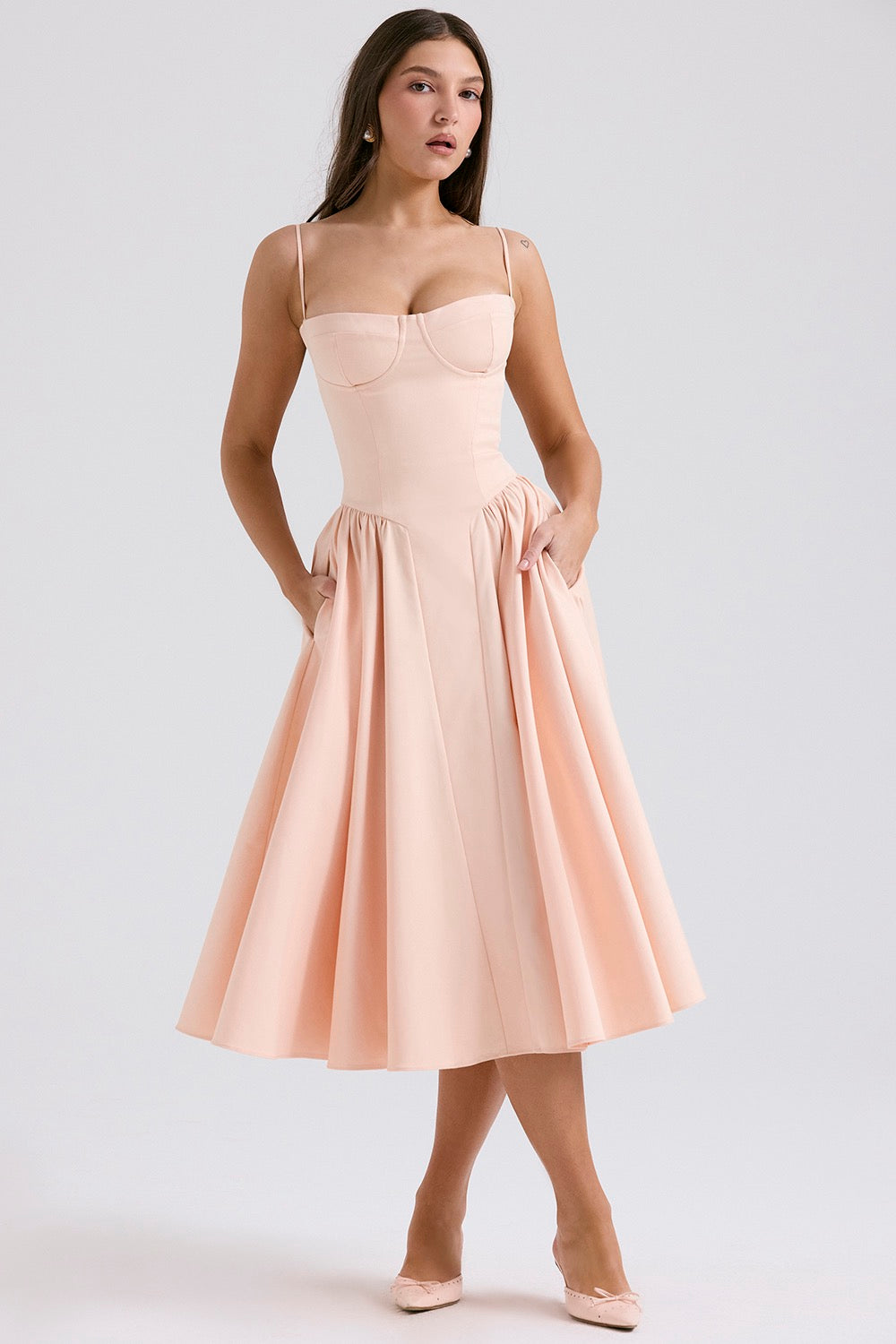 Velvet Corset Bodycon Midi Dress