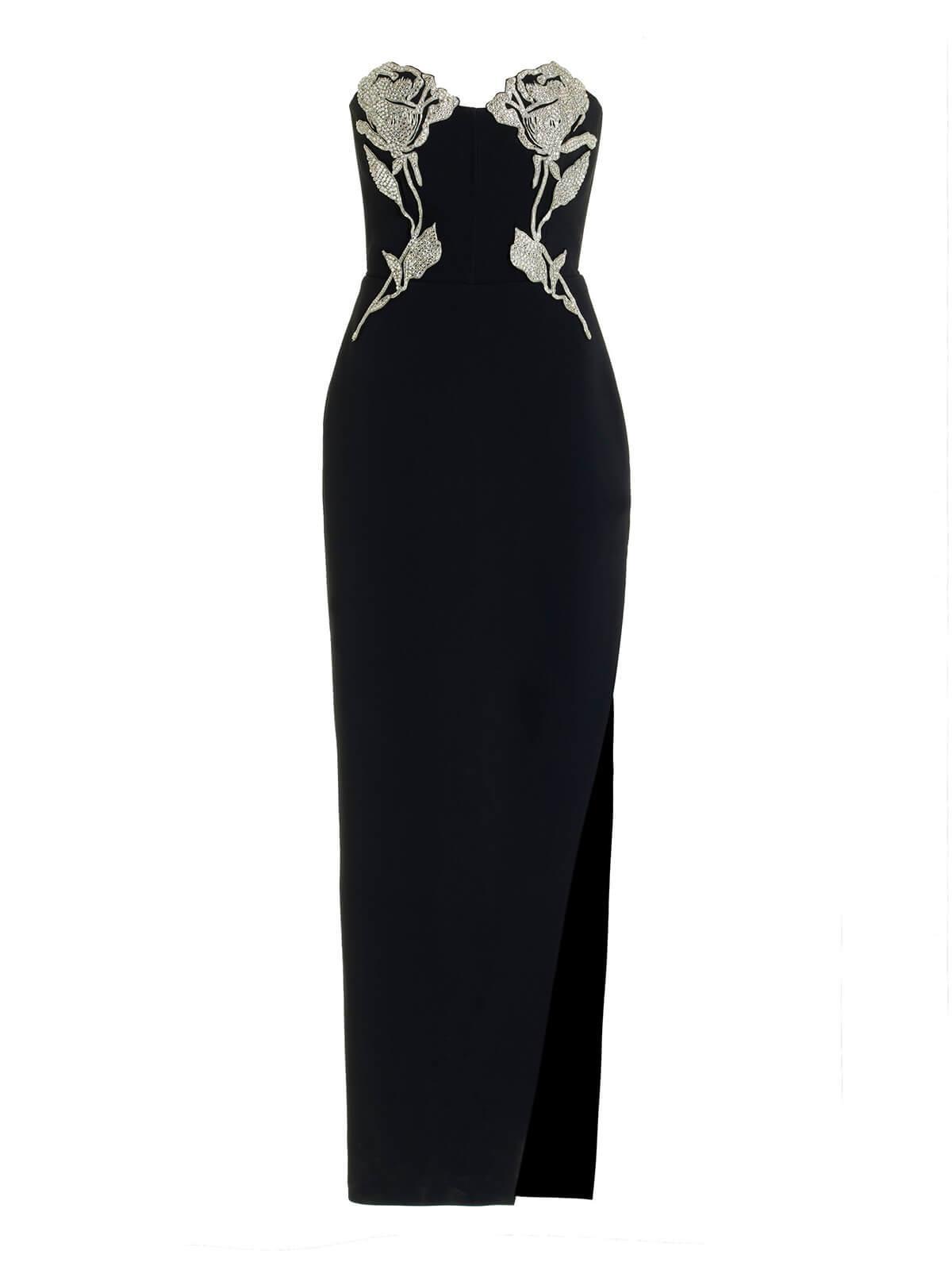Aida Crystal Embellished Strapless Maxi Dress 7
