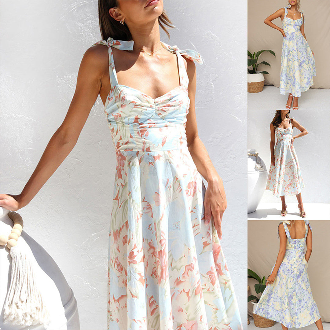 Orva Fashionable Bloom Midi Dress for Women Modern Chic Style