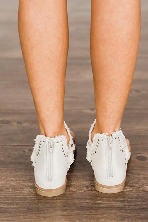 Buckle Flip-Flops Canvas Flat Heel Sandals