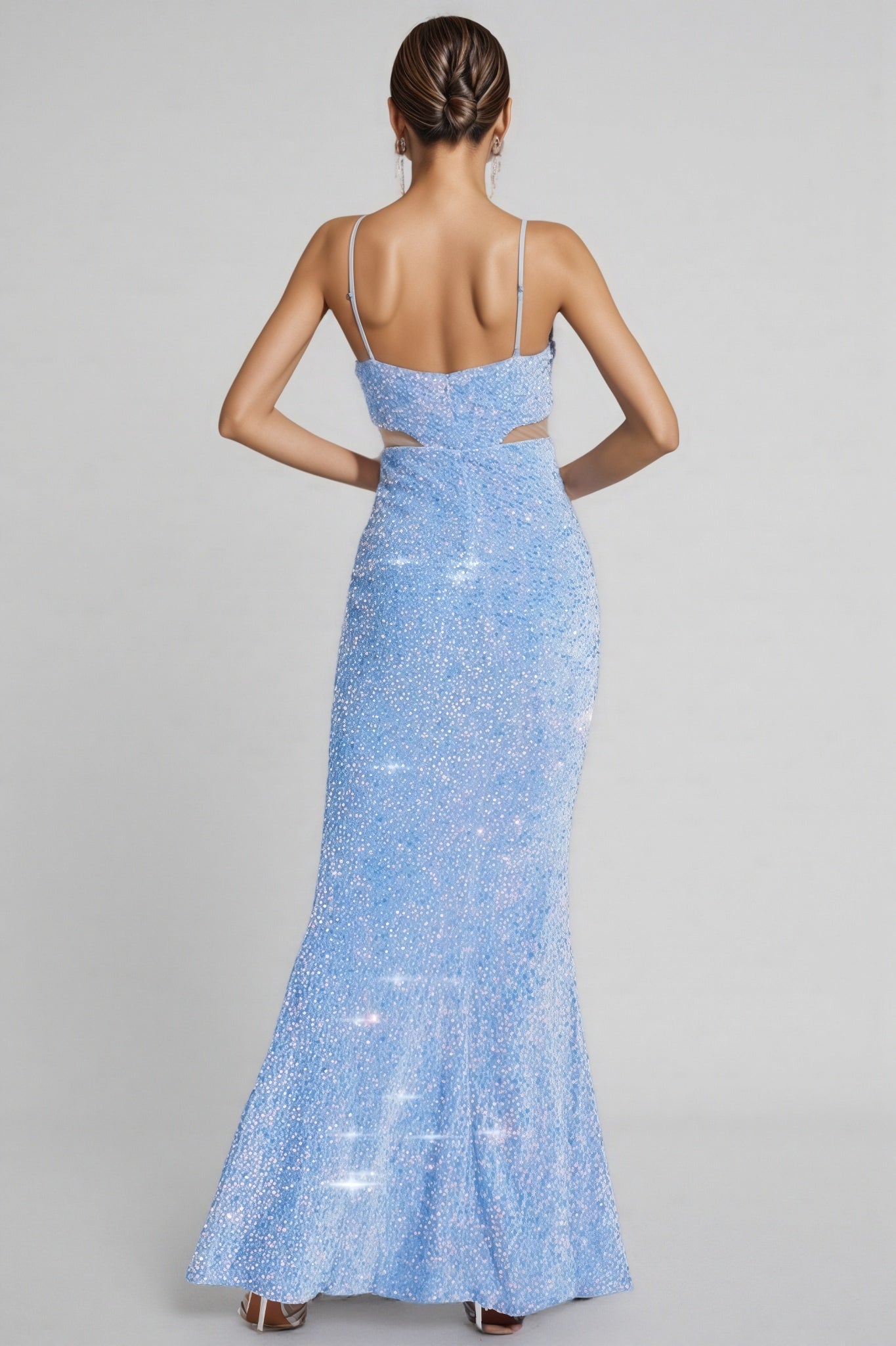 Sequin Sweetheart Cut Out Mermaid Maxi Gown