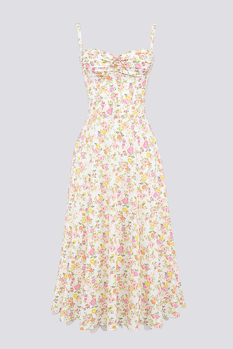 Olga Boutique Ruched Floral Maxi Dress Statement Occasion Edit