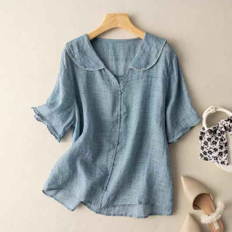 Elegant Airy Summer Blouse with Lightweight Fabric and Breathable Desi