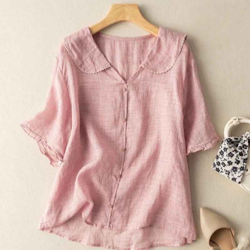 Elegant Airy Summer Blouse with Lightweight Fabric and Breathable Desi
