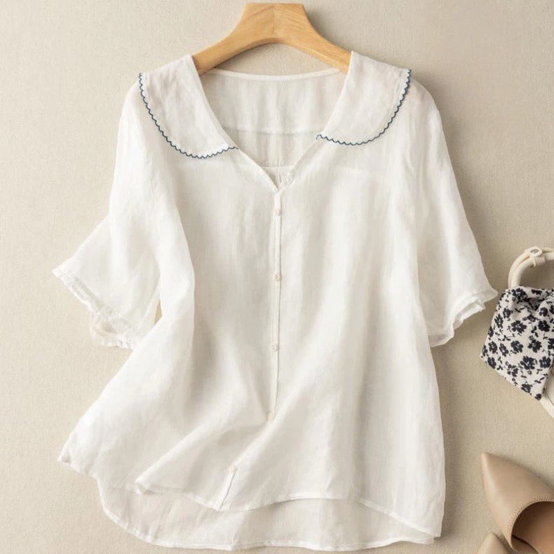 Elegant Airy Summer Blouse with Lightweight Fabric and Breathable Desi