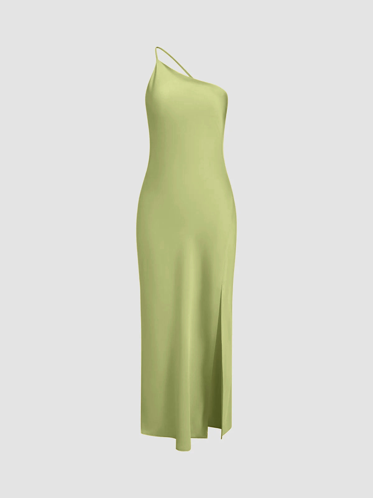 Satin Spaghetti Strap Cross Back Open Back Slip Maxi Dress