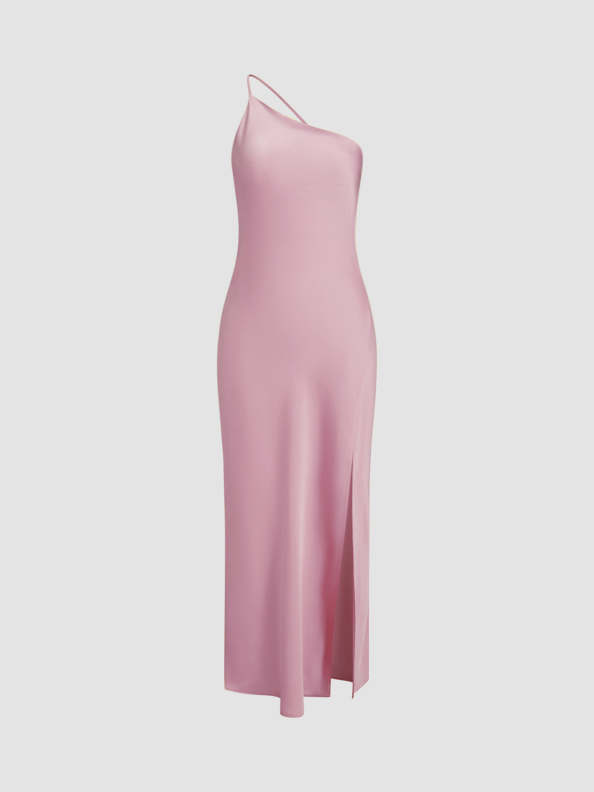 Satin Spaghetti Strap Cross Back Open Back Slip Maxi Dress