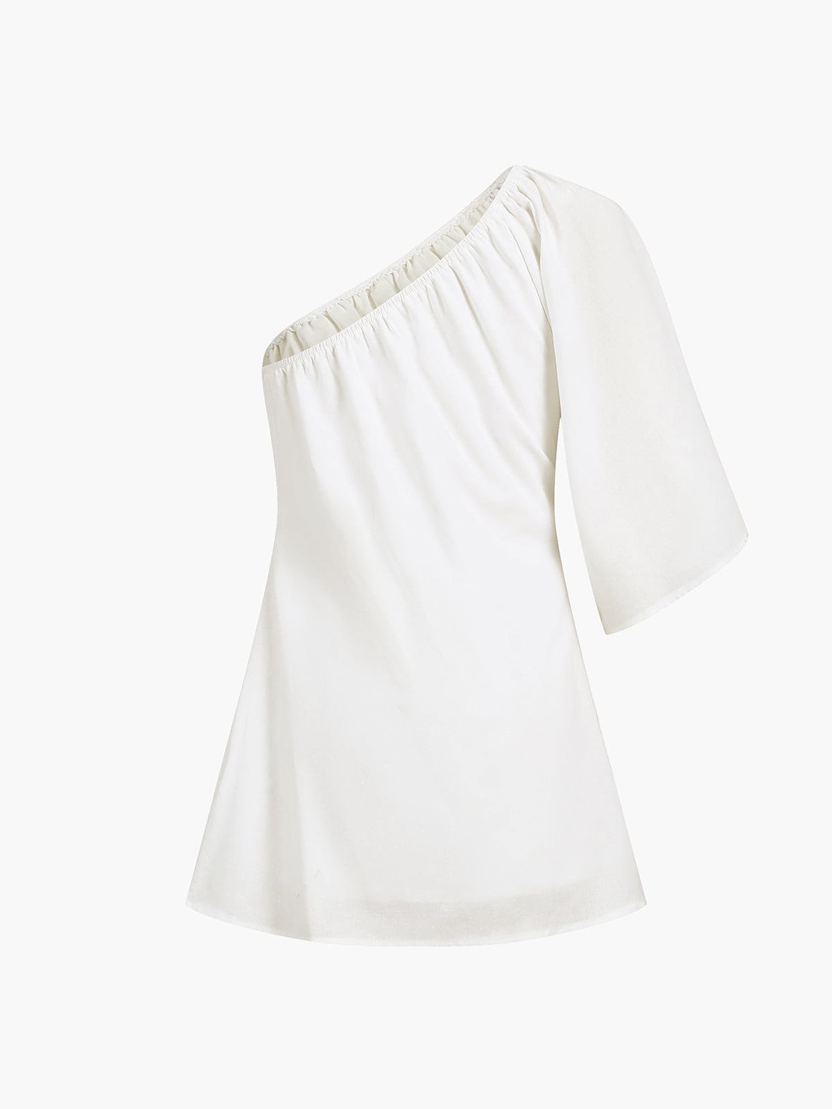 One Shoulder Puff Sleeve A-Line Mini Dress 4