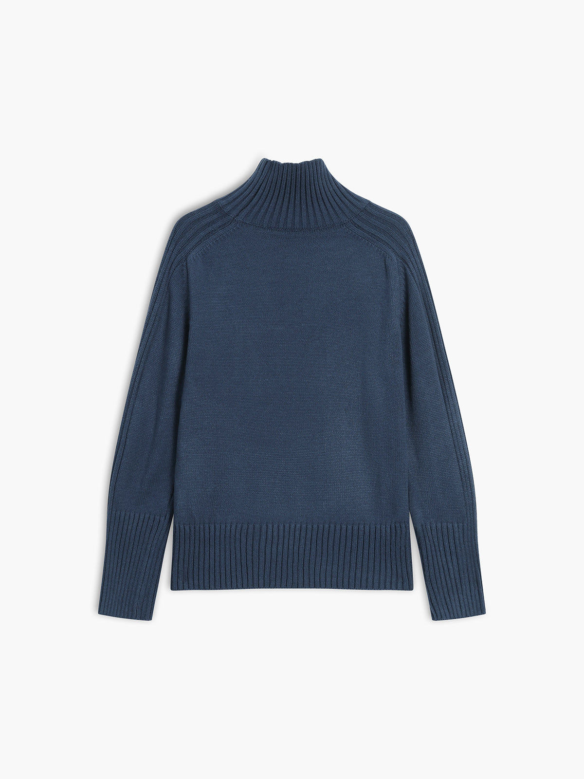 Turtleneck Ribbed Sleeve Long Sleeve Sweater