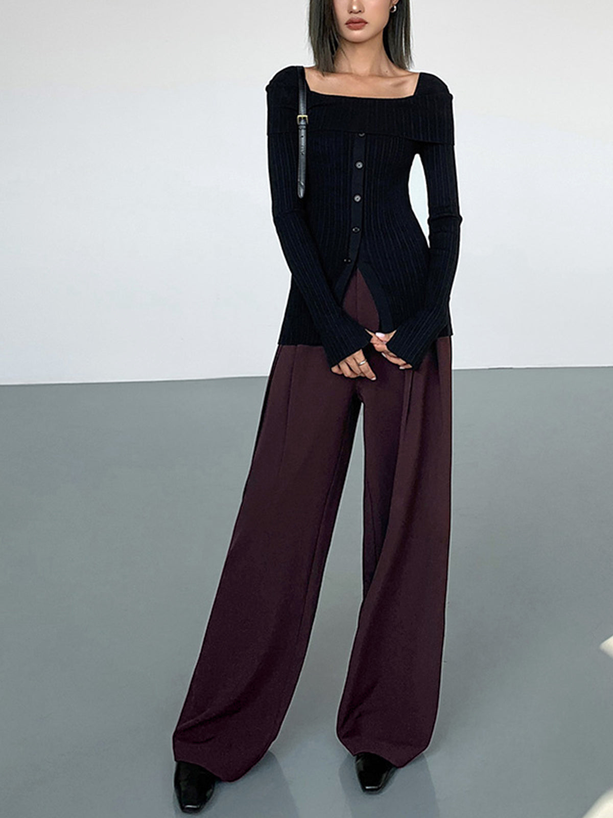 Pleated Graceful Wide Leg Pants