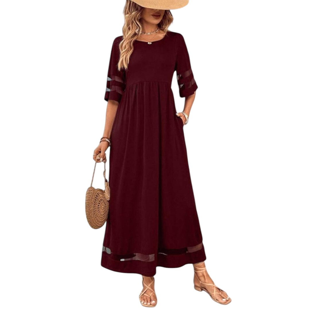 Esme - Chic Tummy Flattering Coverage Dress Red