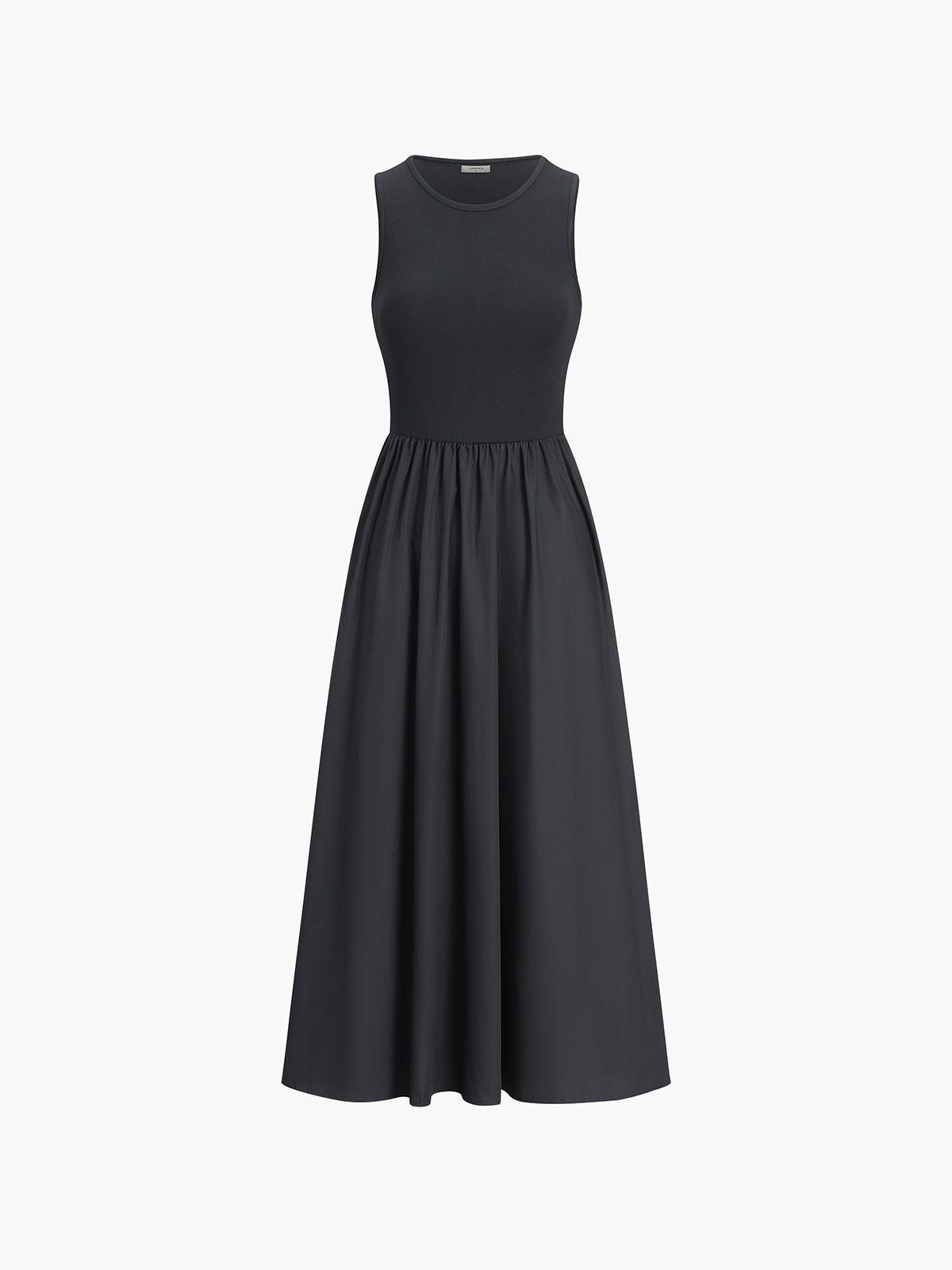Crew Neck Sleeveless Pocket A-Line Maxi Dress 5