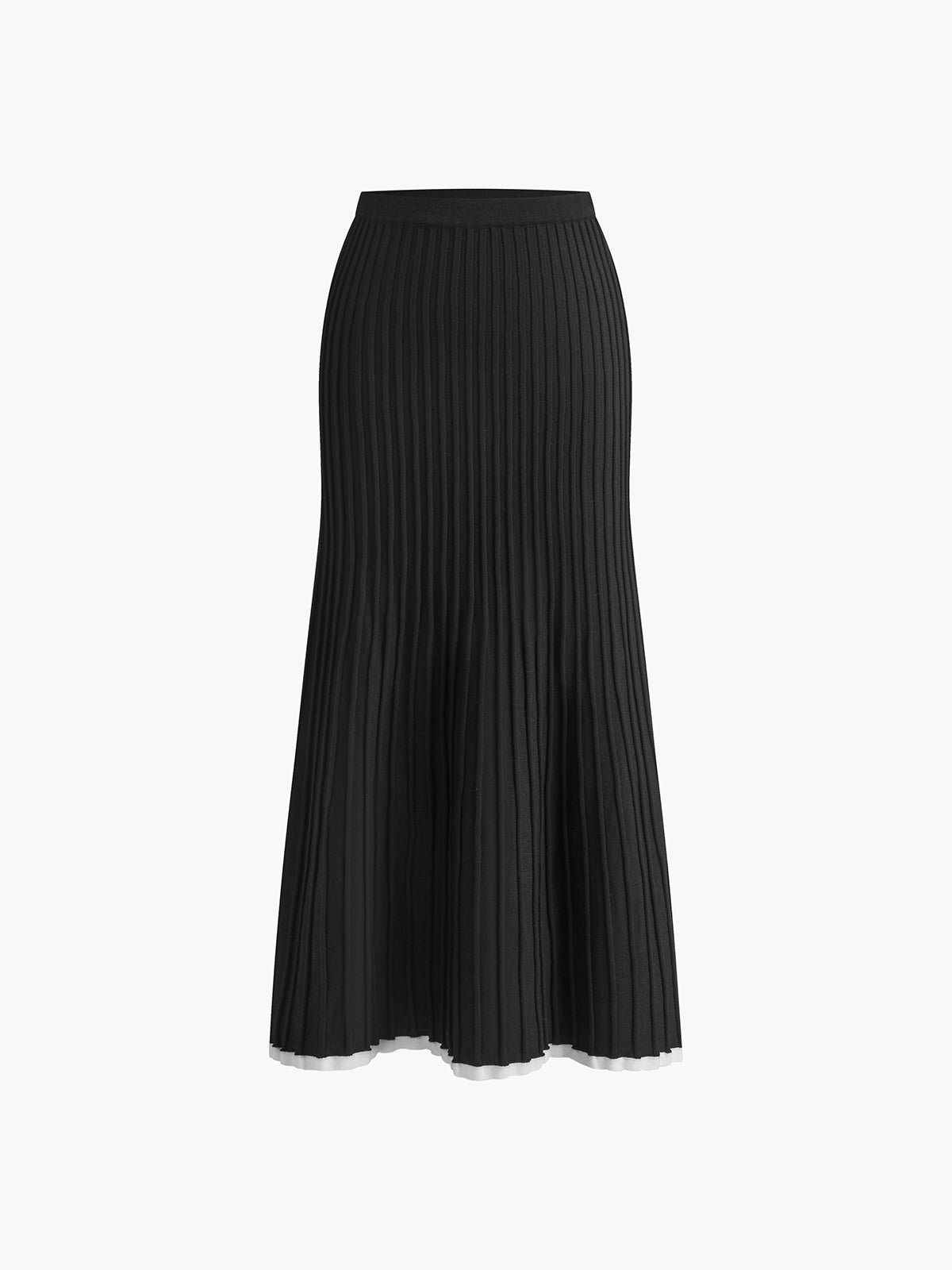 Dana Aesthetic Knitted Dress with Contrasting Cuffs Chic Silhouette Collection