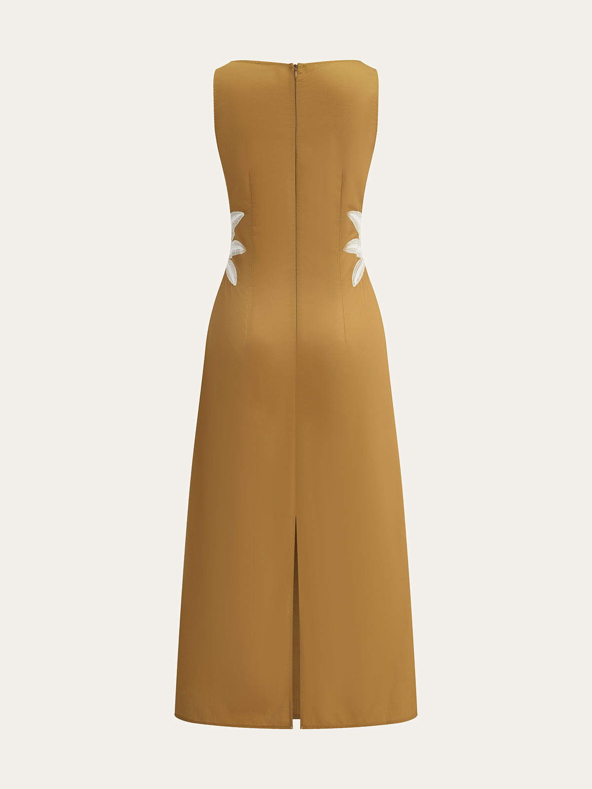 Side-Embroidered Sleeveless Dress