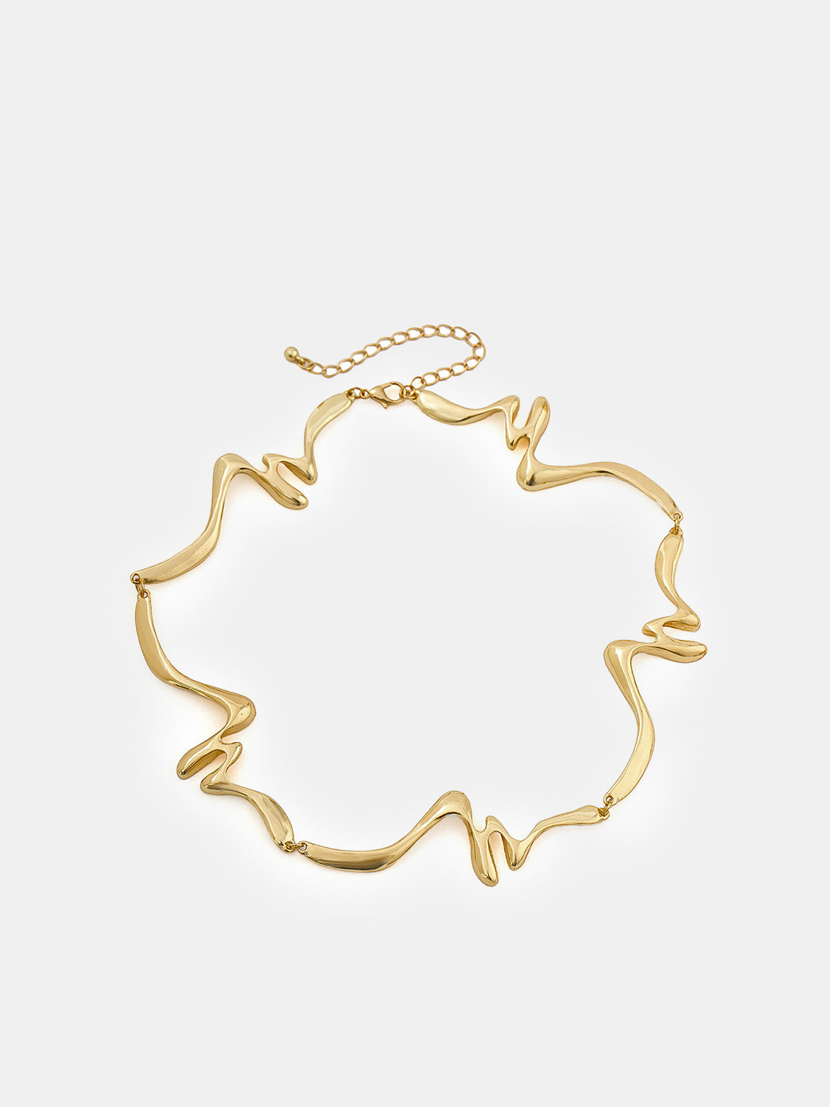 Geometric Wave Statement Choker Necklace