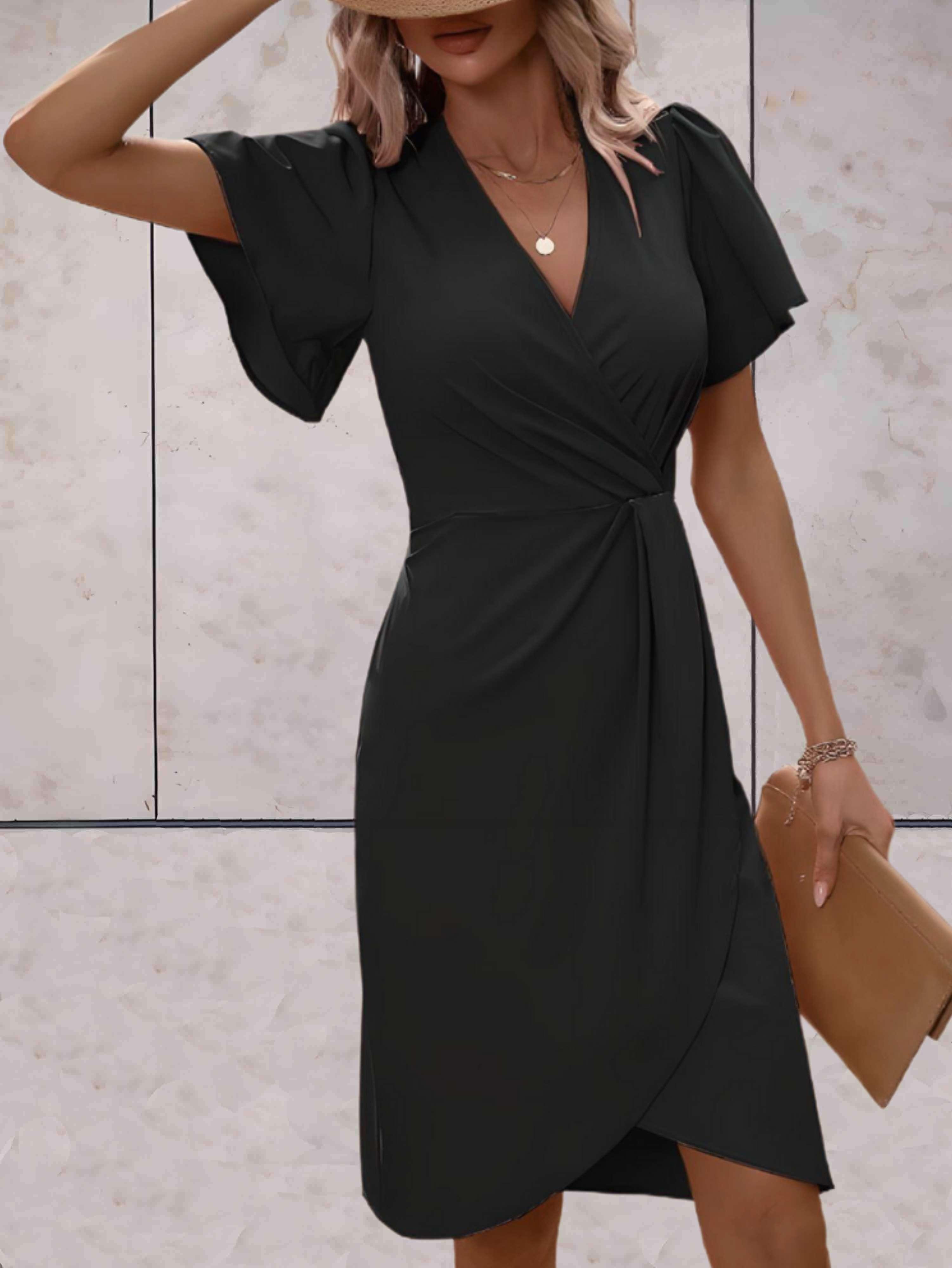 Norma Statement V Neck Wrap Dress Boutique Collection
