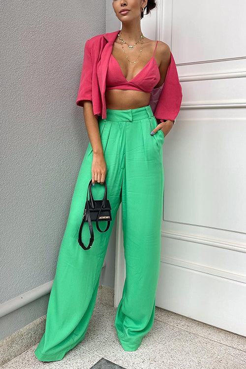 Pockets Wide Leg Pants