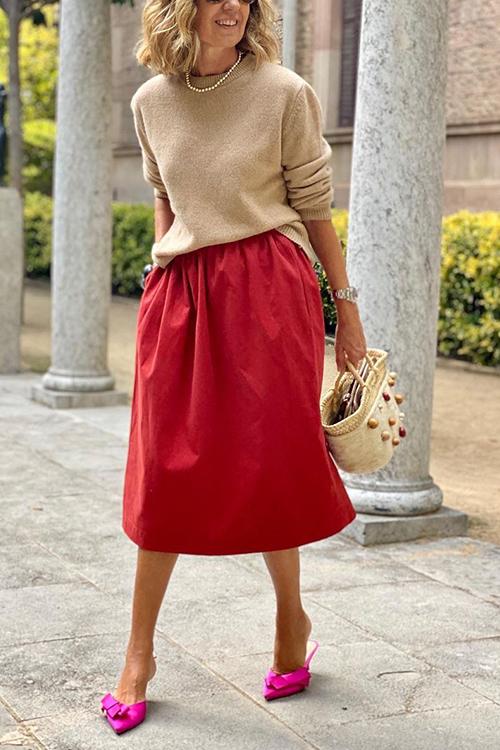 Pleated A Line Skirts