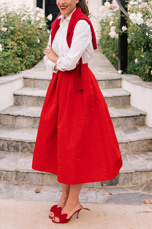 Pleated A Line Skirts