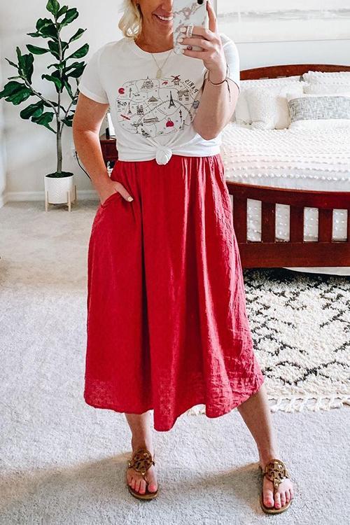 Pleated A Line Skirts