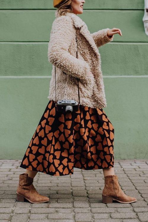 Full Of Love A-Line Knit Midi Skirt