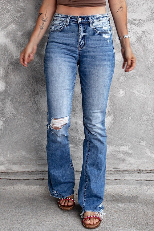 Sadie Distressed Flare Jeans